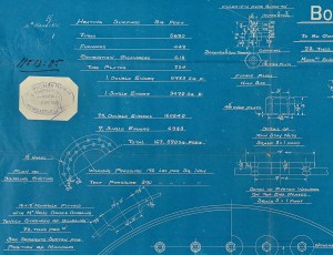 Mauretania Boiler blueprint detail